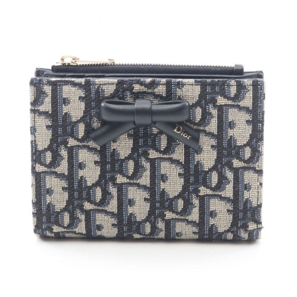 Dior Oblique Bow Dahlia Canvas Leather Wallet